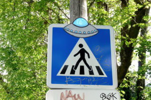 Street Art Example UFO Crossing
